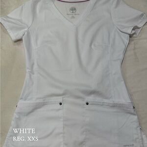 Healing Hands White Scrub Top XXS